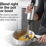 Hamilton Beach - Multiprocesadora eléctrica 4 en 1, con varilla licuadora, batidora + cuenco picador de alimentos y verduras de 3 tazas, 2 velocidades, 225 vatios, plata y acero inoxidable - Imagen 4