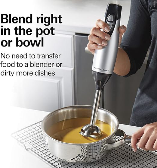 71RN4UlK9QL._AC_SX522_.jpg Hamilton Beach - Multiprocesadora eléctrica 4 en 1, con varilla licuadora, batidora + cuenco picador de alimentos y verduras de 3 tazas, 2 velocidades, 225 vatios, plata y acero inoxidable - Imagen 4