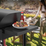 Cowsar Parrilla de gas propano para barbacoa de 2 quemadores, acero inoxidable 20000 BTU, equipada con quemador lateral y 4 ruedas para una fácil movilidad, ideal para cocinas al aire libre - Imagen 5