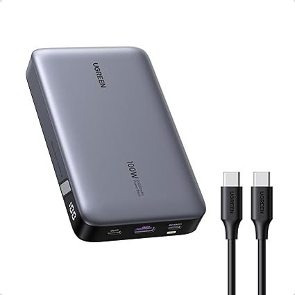 51QnQFg7wmL._AC_SX425_.jpg UGREEN Cargador portátil Nexode de 20000 mAh y 100 W, cargador portátil USB C de 3 puertos PD de carga rápida, pantalla digital para iPhone 17/16, MacBook, iPad, Galaxy S24 Ultra, Steam Deck, Dell XPS - Imagen 1