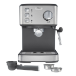 Oster Cafetera Espresso Compacta BVSTEM5502, 15 Bares de Presión, Prepara 2 Tazas, con Vaporizador y Accesorios, Acero Inoxidable - Imagen 2