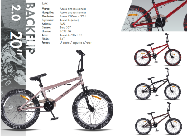 BICICLETA 20 BMX SP BACK FLIP 2.0 NEGRO/COBRE - Imagen 3