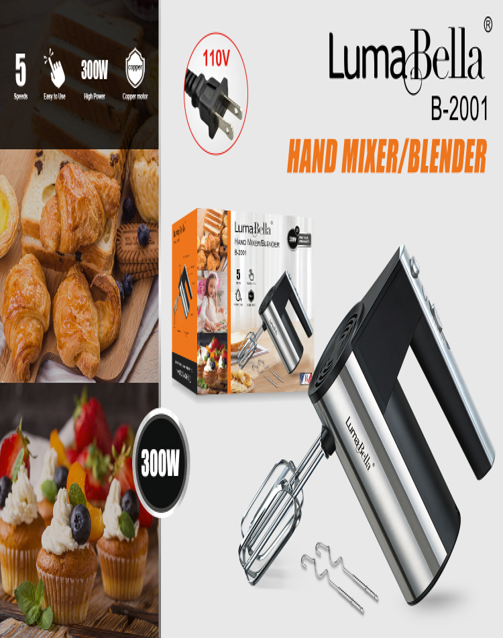 Batidora de Mano Luma Bella LB-2001 – 5 Velocidades - Imagen 1