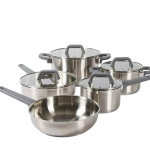 Juego de Ollas de Cocina Oster de 11 Piezas, Cuerpo de Acero Inoxidable, Tapas Ventiladas, incluye Utensilios de Cocina - Imagen 3