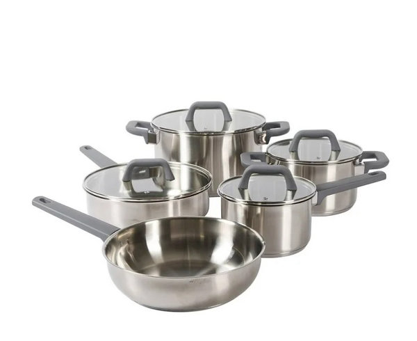 Juego de Ollas de Cocina Oster de 11 Piezas, Cuerpo de Acero Inoxidable, Tapas Ventiladas, incluye Utensilios de Cocina - Imagen 3