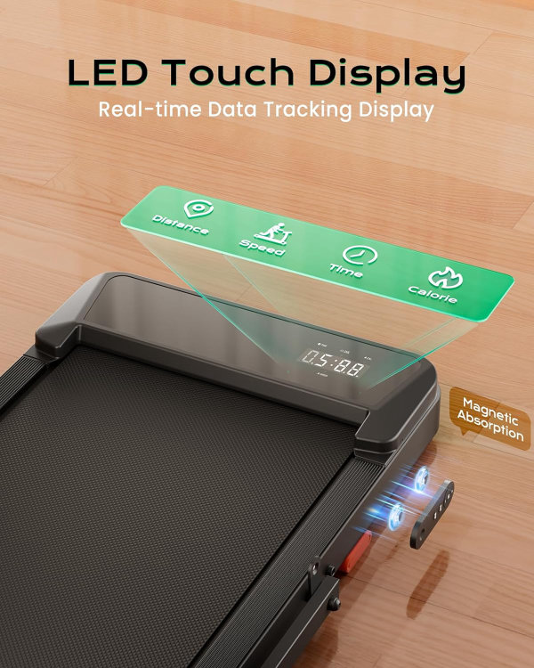 Caminadora con inclinación para oficina en casa, 2.5 HP portátil debajo del escritorio con capacidad de 265 libras, control remoto, pantalla LED - Imagen 2