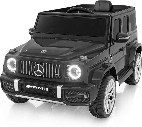 ZI12CI3d-1.jpg Automóvil eléctrico para niños de 12 V 7 AH – Mercedes Benz con licencia con ventana alta, 2 motores de 35 W, control remoto de 2.4 G, 3 velocidades, música, bocina y luces LED para niños pequeños - Imagen 1