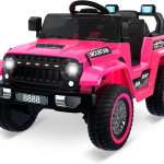 Camión para niños de 12 V, con control remoto para padres, motores gemelos de 35 W, 3 velocidades, luces LED, música y bocina, suspensión de resorte, vehículos eléctricos de juguete para niños de 3