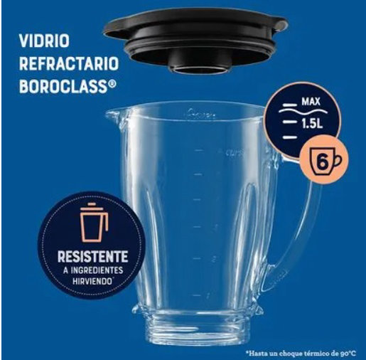 Licuadora Oster con vaso de vidrio y control de perilla - Imagen 5