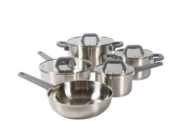 Juego de Ollas de Cocina Oster de 11 Piezas, Cuerpo de Acero Inoxidable, Tapas Ventiladas, incluye Utensilios de Cocina - Imagen 4